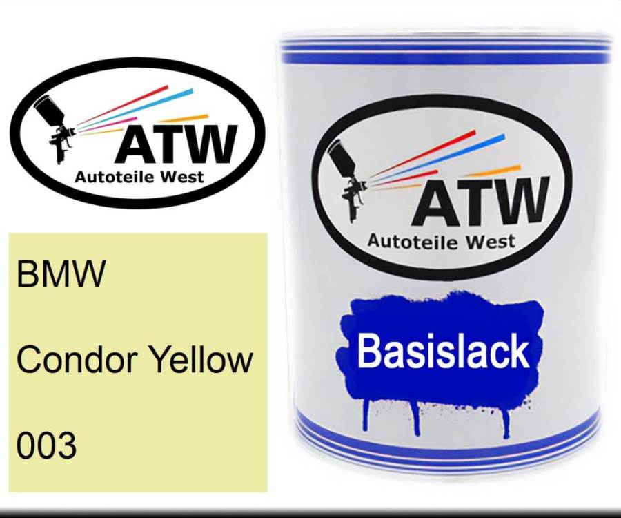 BMW, Condor Yellow, 003: 1L Lackdose, von ATW Autoteile West.